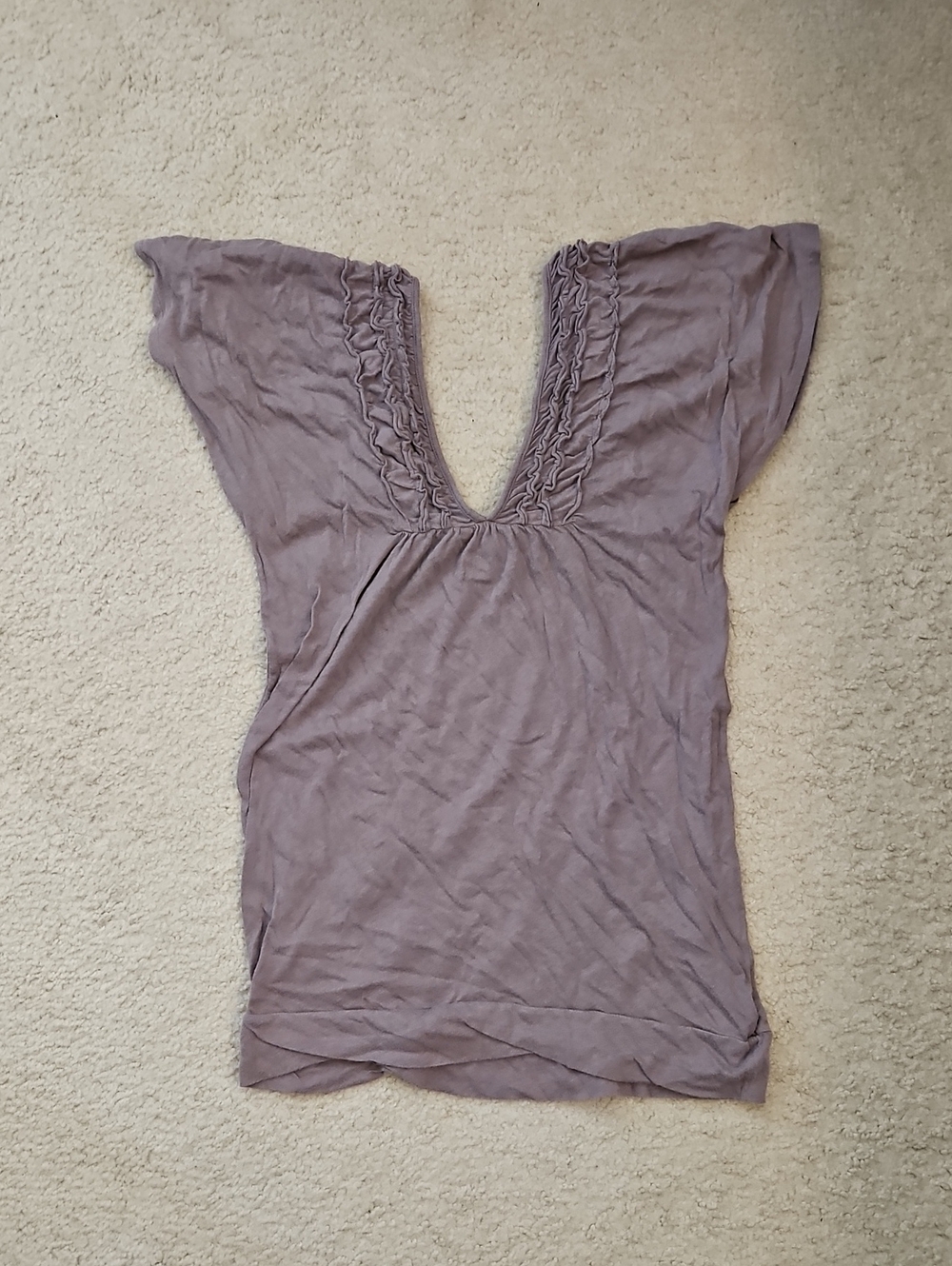 Old Navy Lavender Ruffle V-Neck Tunic Top